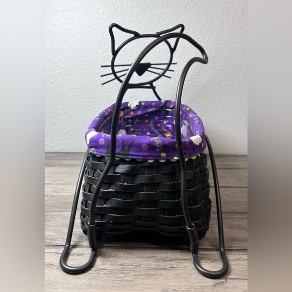 Longaberger Black Cat Basket with Purple Liner - Picture 2 of 14